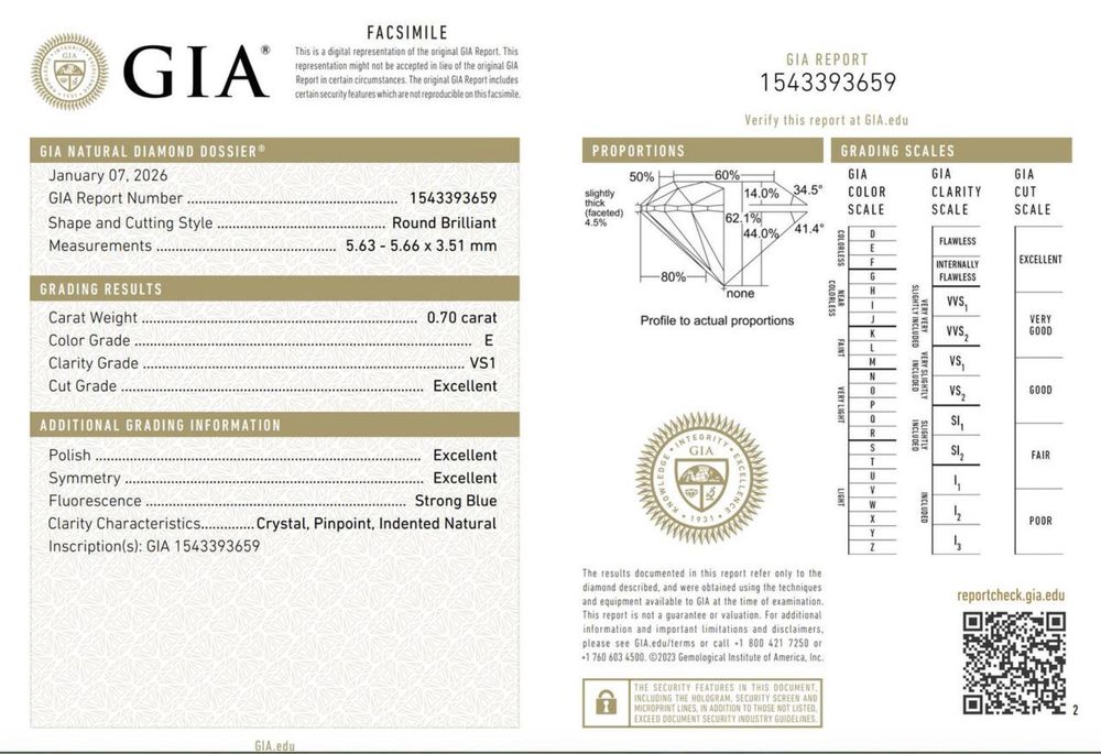 Золотые Серьги пусеты с GIA бриллиантами 1.40ct