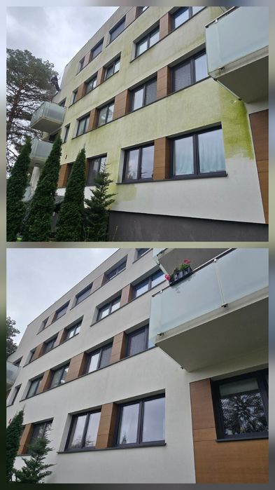 Mycie, malowanie elewacji, dachów. Prace wysokościowe.