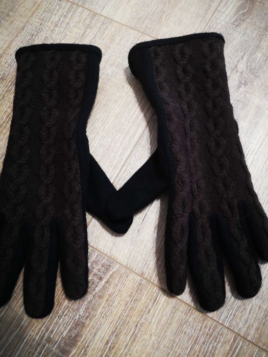 Nowe rekawiczki brązowo czarne M-sprzedam!