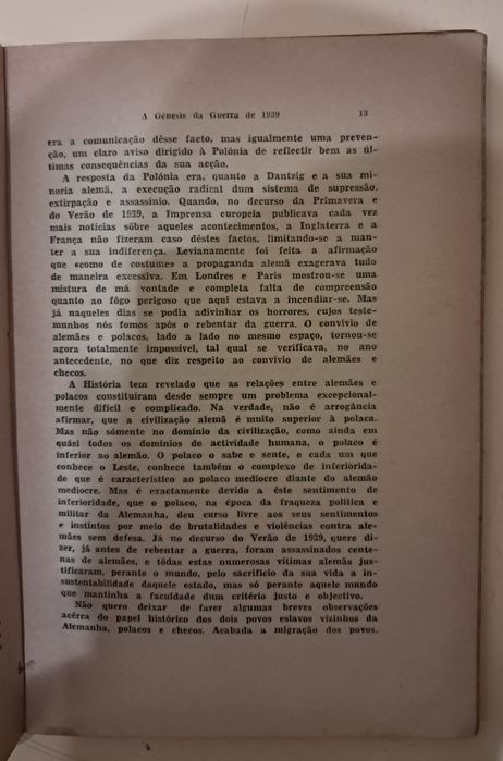 Livro "A Génesis da guerra de 1939" PORTES GRÁTIS