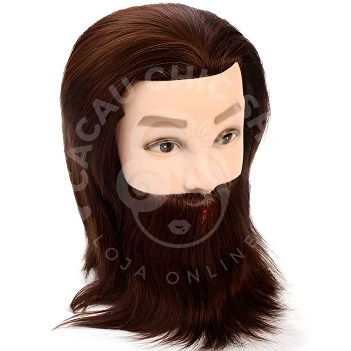 Cabeça de Treino Natural Barbeiro Cabeleireiro