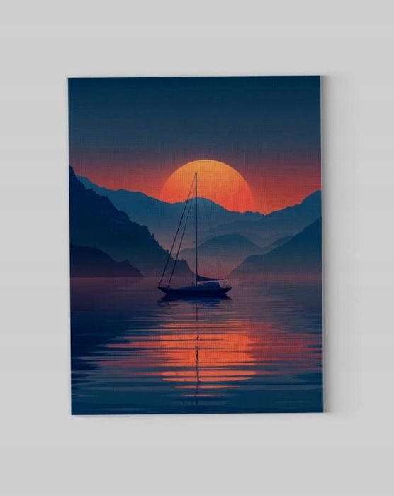 Obraz na płótnie "Zachód Słońca na Morzu" 90x120 cm