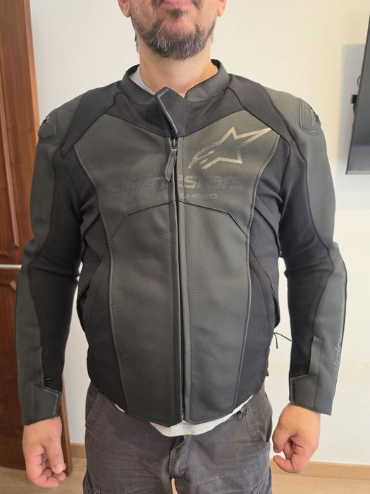 Casaco em pele para mota da ALPINESTARS