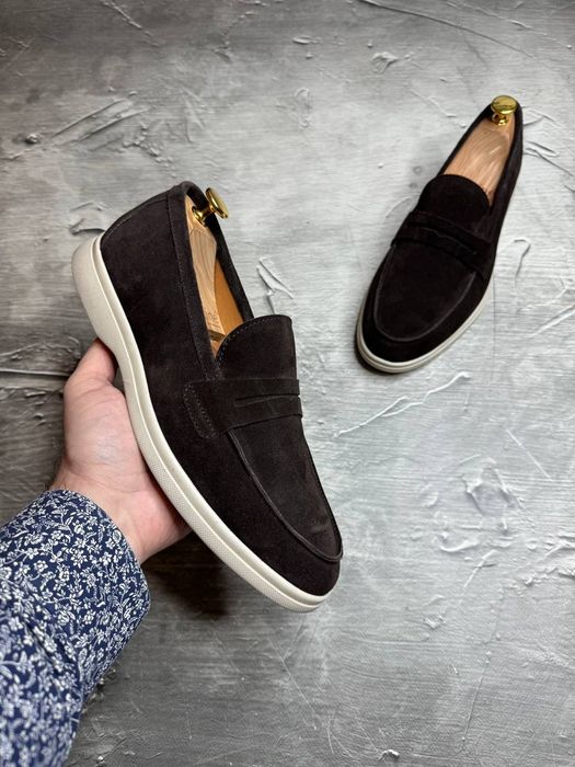 Замшевые туфли лоферы 40-45