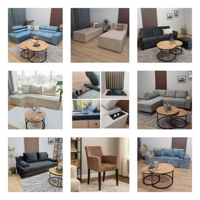 Narożnik Rimo USB Kanapa Sofa Rogówka do salonu Rozkładana ,Pojemnik