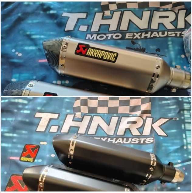 ponteiras de moto - akrapovic - cinza inox ou black mate-