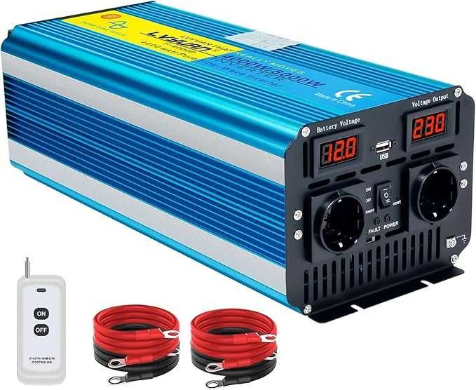 LVYUAN 4000/8000W Falownik Czysty Sinus 12V/230V Przetwornica Napięcia