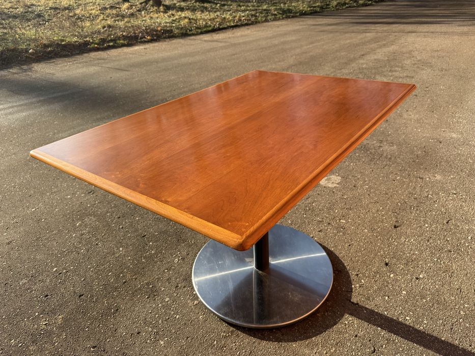 Tekowy,duński stół jadalniany na chromowanej nodze,60s,vintage,design