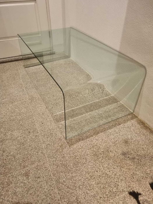 Mesa de Centro Rectangular em Vidro Temperado (120x60) Curve