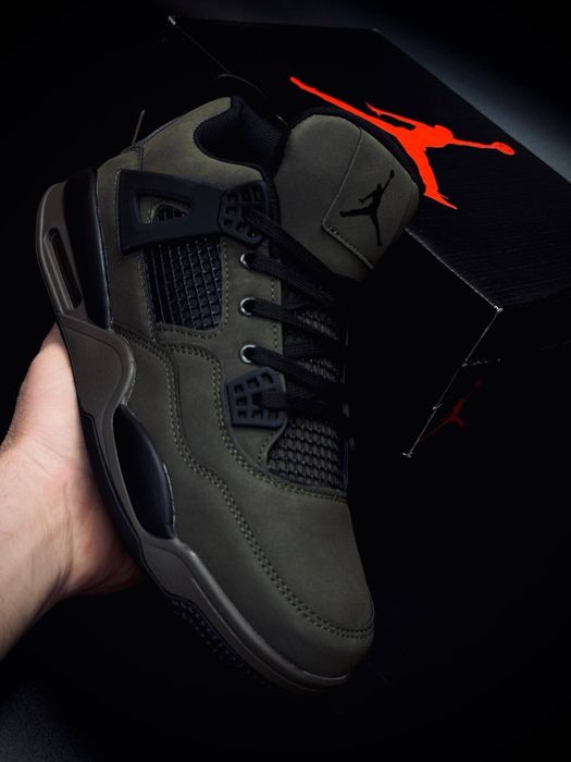 Новинка !! Jordan Aura 4 кросовки джордан аура 4 мужские / жорики хаки / высокие кросовки / мягкая легкая подошва Jordan