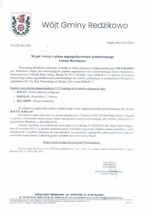 Włynkowo działka usługowa 2 ha