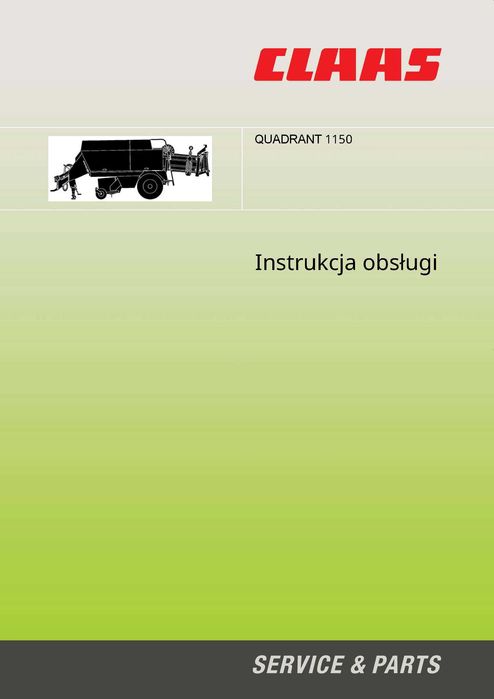 Prasa Claas Quadrant 1100 ;; 1150 ;; 1200 Instrukcja obsługi katalog
