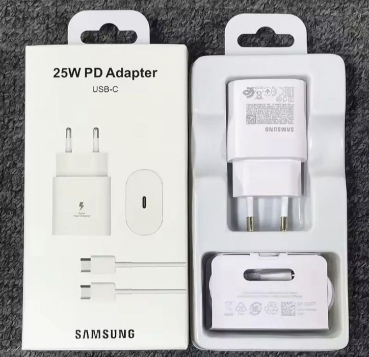 Швидка зарядка для Samsung 25W USB-C з кабелем Type-C to Type-C.