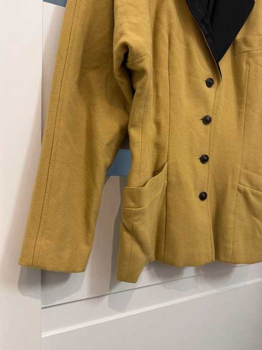 Laurel Vintage 90s Blazer Pure New Wool Yellow 40 L żakiet marynarka
