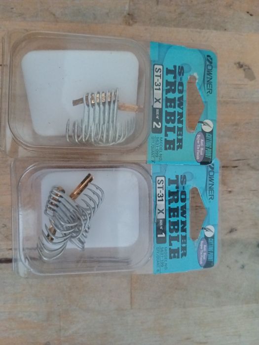 Dwie paczki kotwiczek wędkarskich owner rozmiar 1 i 2