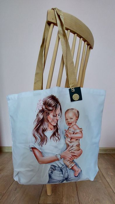 Torba shopper / mommy bag z kosmetyczką – Mama i dziecko