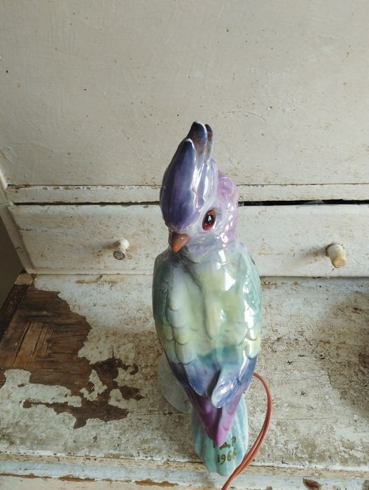 Попугай керамічній з підсвіткою