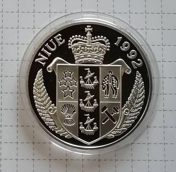 Ніуе 10 доларів 1992р. Постанова. СРІБЛО. ПРУФ. Сертифікат.