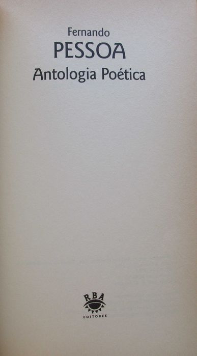 Fernando Pessoa - - - Antologia Poética - - - - - Livro