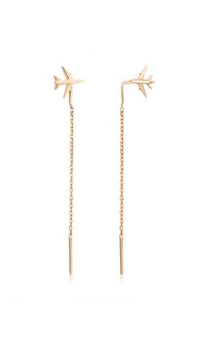 Золоті сережки-протяжки "Літачок" Мрія злото 585