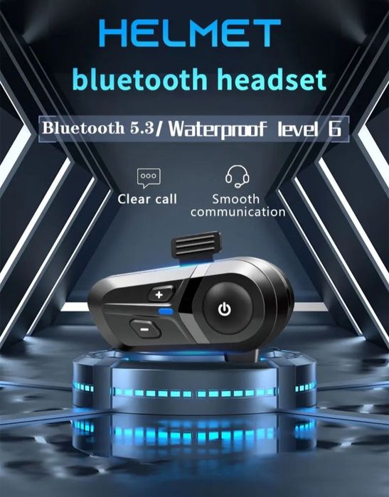 Мото гарнітура в шолом з мікрофоном