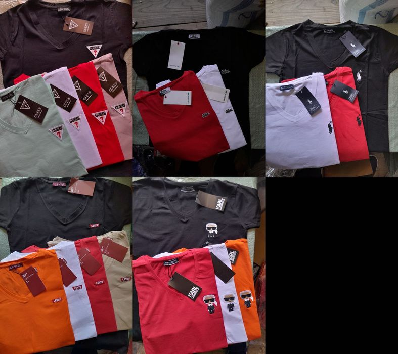 Damska koszulka tshirt Lewis Guess Calvin Ralph kolory krótki rękaw premium S-XXL