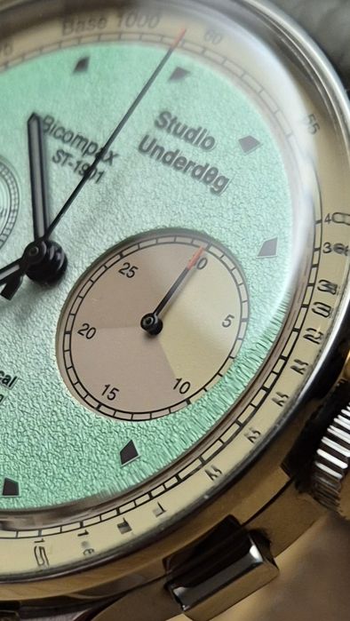 Zegarek Studio Underd0g Mint Ch0c Chip Manual Chronograph miętowy