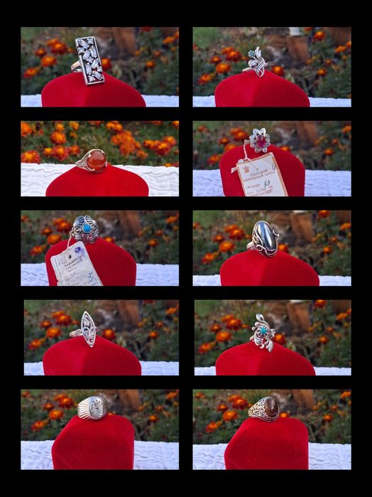 Серебряные кольца,комплекты,цепочки,браслеты ссср