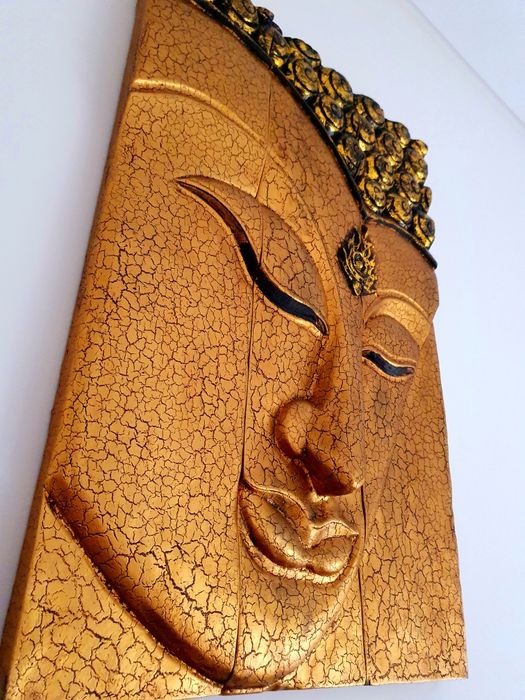 Quadro madeira Buda grande 3D