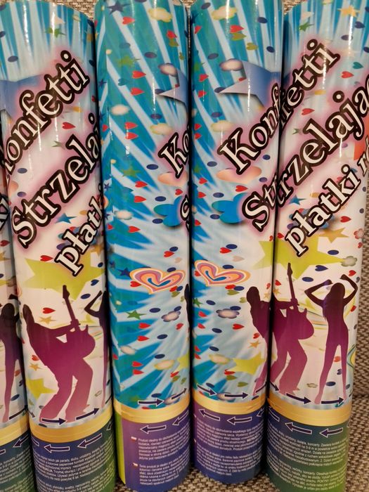 6 x KONFETTI Strzelające Płatki RÓŻ 28CM