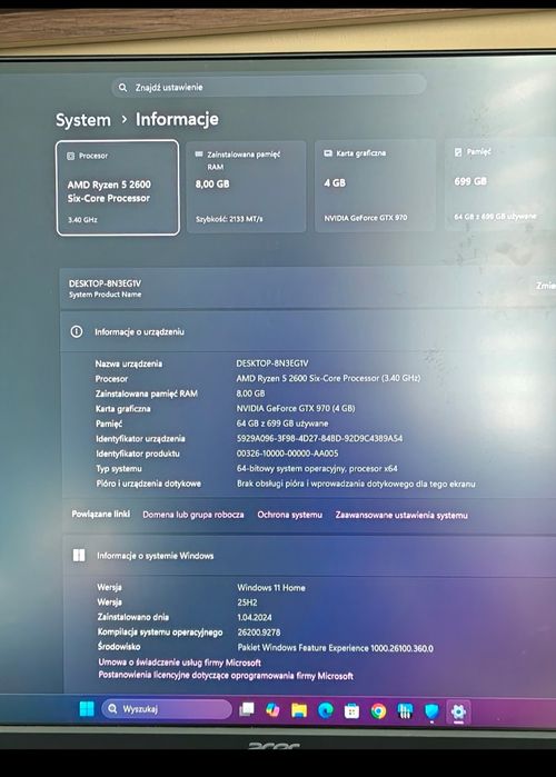 Komputer AMD Ryzen micro Tower PC z Windowsem gotowy do użytku