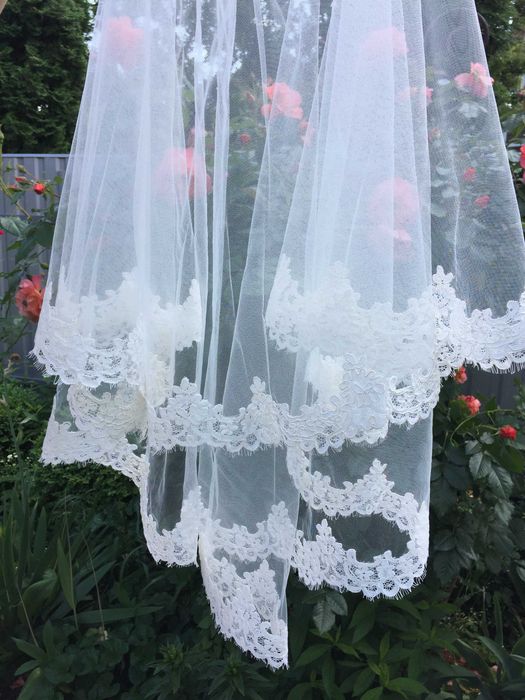 Фата весільна з мереживом Свадебная фата