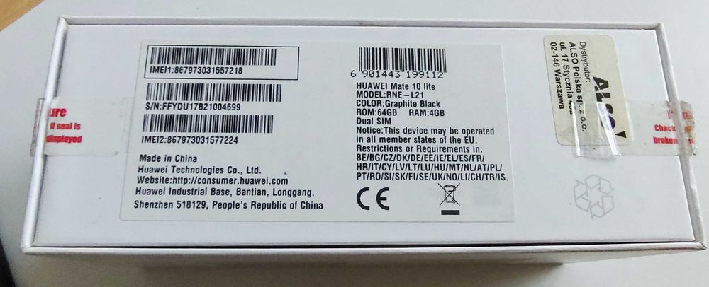 Huawei Mate 10 Lite Model  RNE-L21