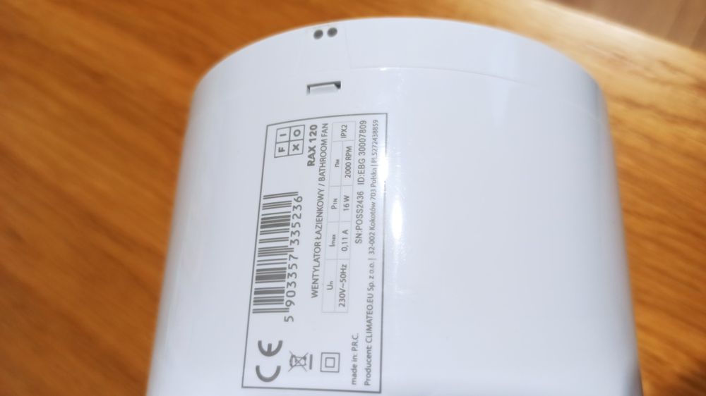 Wentylator łazienkowy 120mm