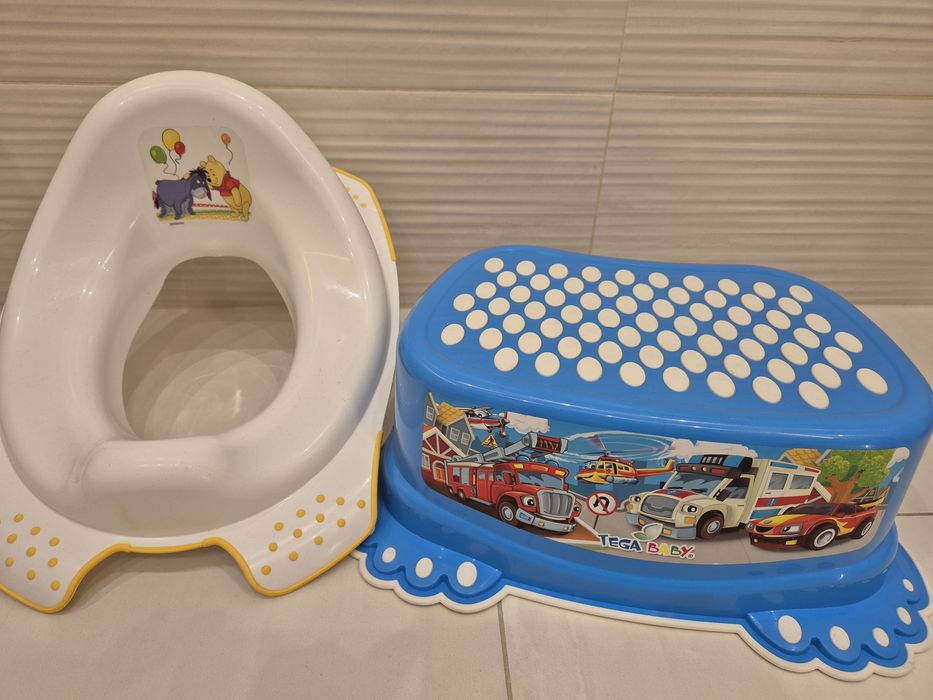 Nakładka na sedes i podest podnóżek - auta, Kubuś Puchatek