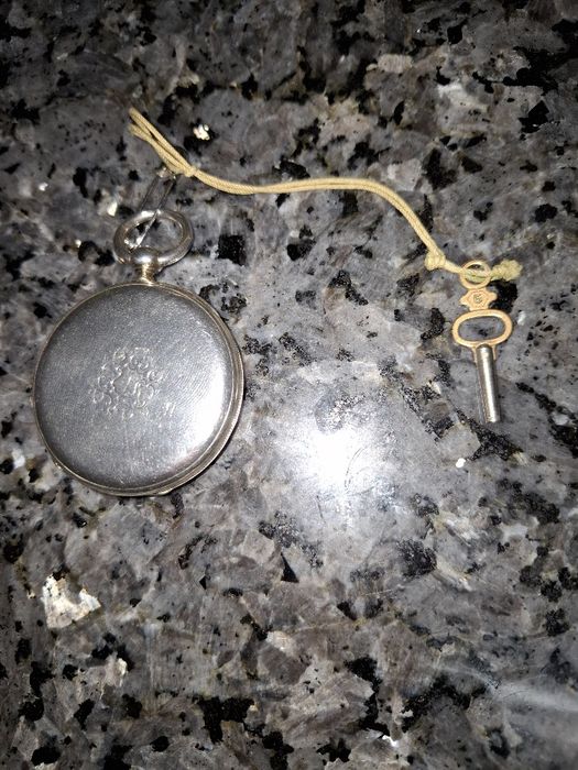 Relógio bolso cilindro prata