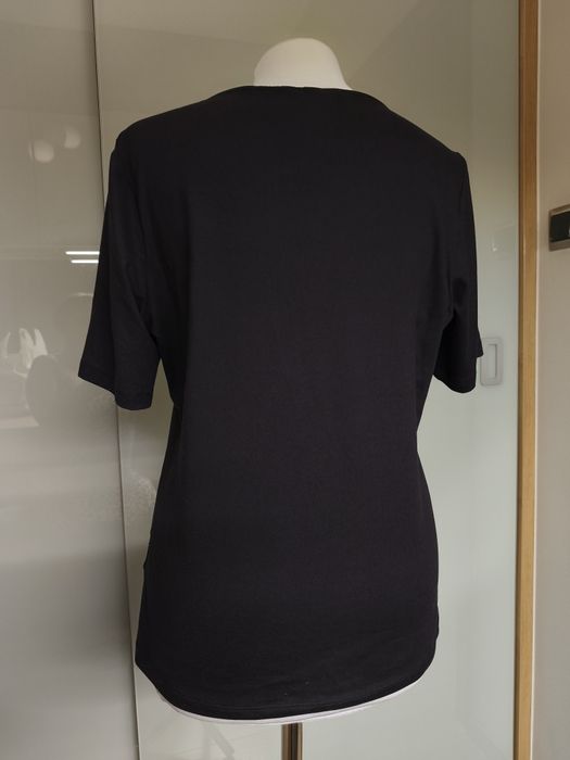 Koszulka t-shirt czarny damski HM L/40/12 kwadratowy dekolt