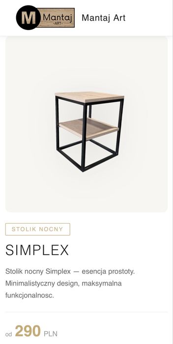 Stolik nocny Loft Mantaj Art