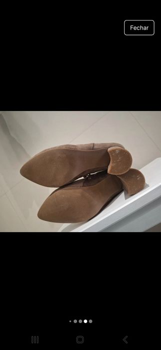 Botas camel imitação de camurça