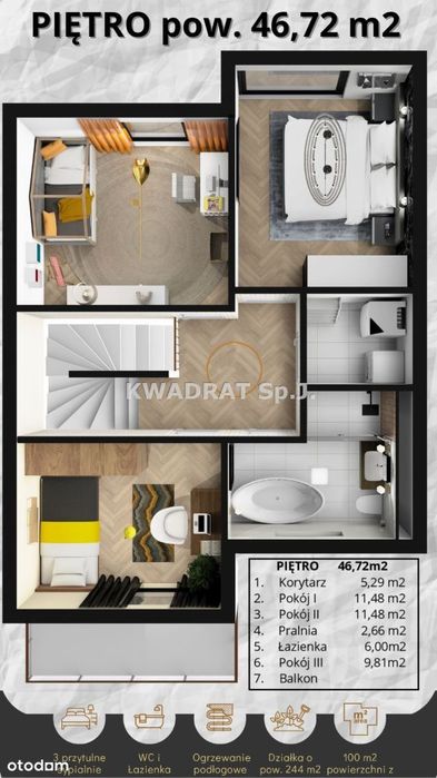 Dom z garażem o pow. 100,46 m2 - Mikorzyn