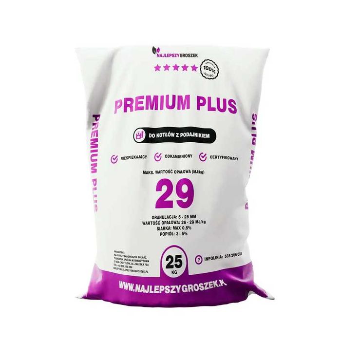 Groszek Premium Plus węgiel 29 MJ/kg dowóz samochodem z windą