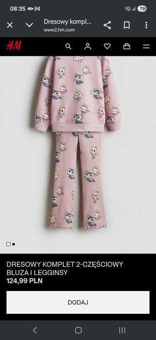 Bluza i spodnie flare h&m nowe koci domek Gabi rozm 134