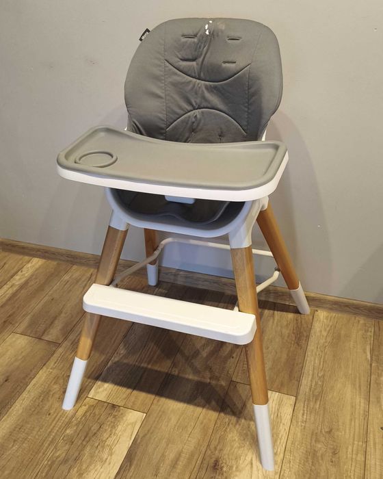 Krzesełko do karmienia 4w1 Lionelo Mona białe drewniane GWARANCJA!