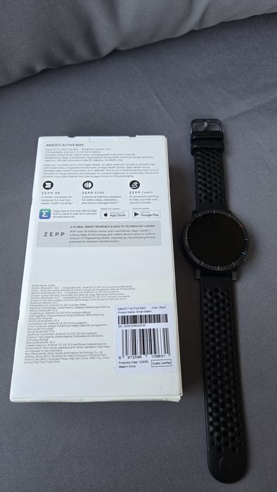 Smartwatch Amazfit Active Max - Komplet, Gwarancja (Paragon)