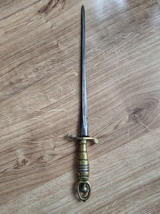 Stary kordzik, sztylet z mosiężną rękojeścią napis SZERIN ( SCHWERIN)
