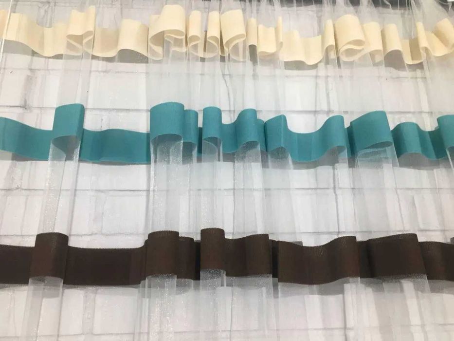 Тюль фатін у смужках висота 2,9 м тканина на відріз або пошиття