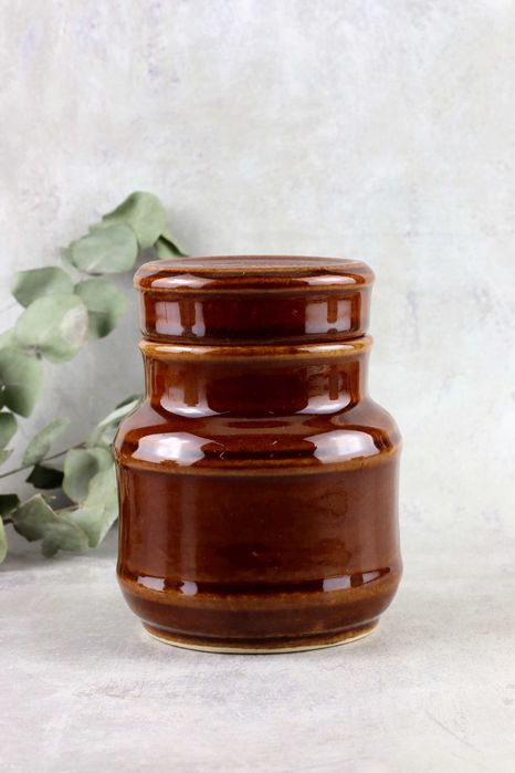 Ceramiczny pojemnik z przykrywką Bolesławiec ceramika prl vintage