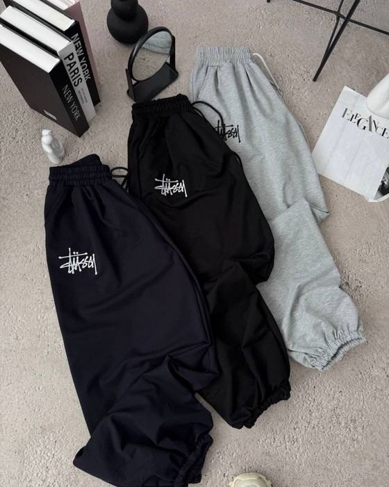 Чоловічі—Жіночі штани Stussy /Стасси /Стуси Oversize з вишитим лого