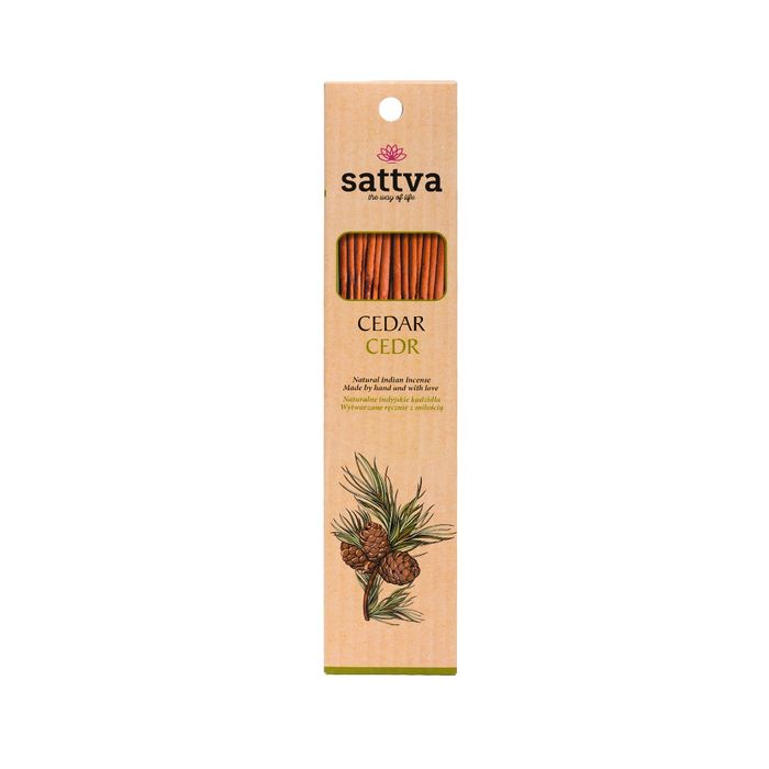 Sattva Natural Indian Incense  indyjskie kadzidełko Cedr 15szt