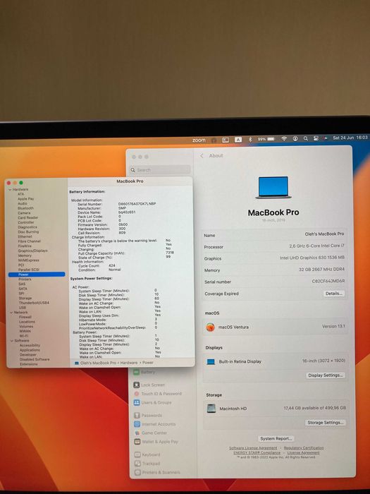 MacBook Pro 16" 2019 / i7 / 32Gb / 512Gb / 8Gb Pro 5500M (Z0XZ000W3)